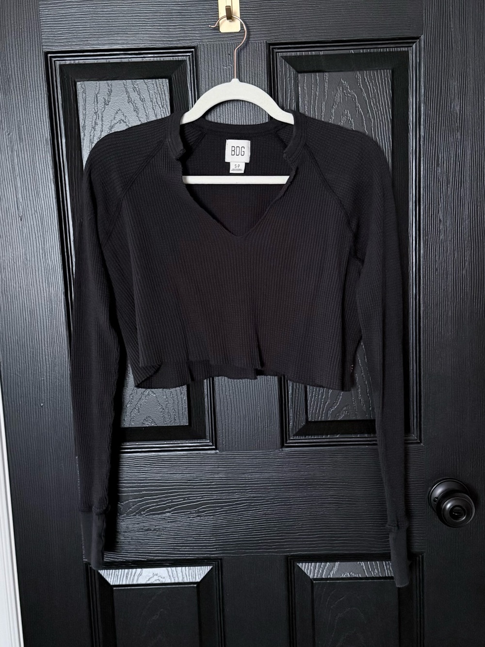 BDG Waffle Knit Relaxed Cropped Top